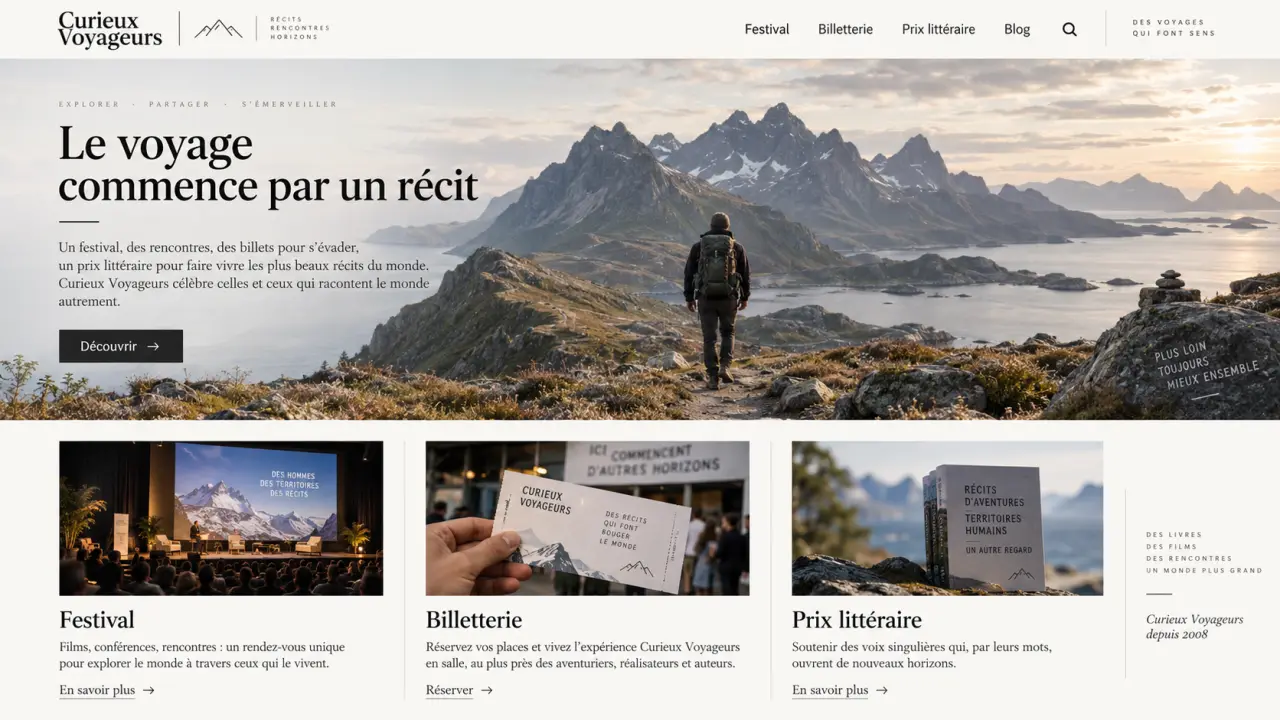 Curieux Voyageurs : festival, billetterie et prix littéraire, repérez la bonne page