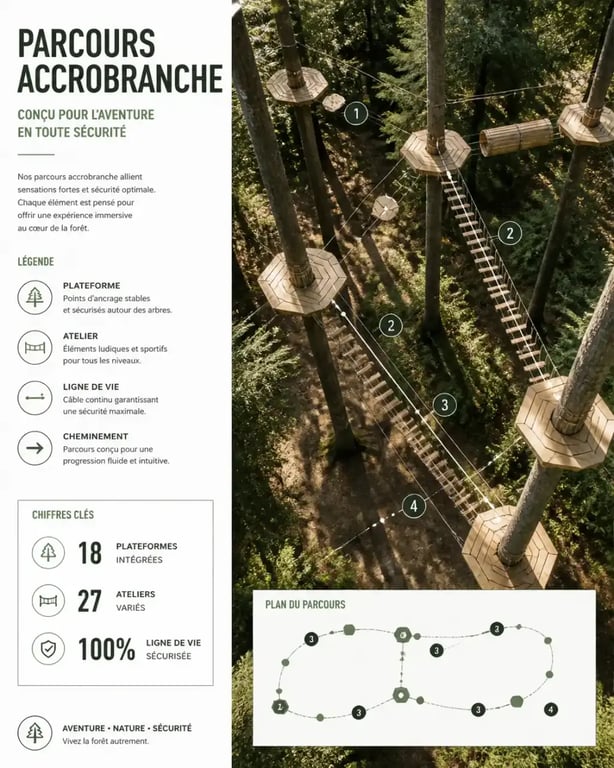 Parcours d'accrobranche France Aventures en forêt