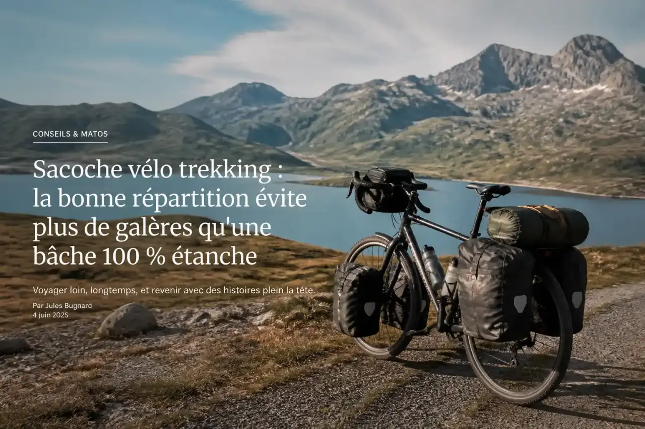 Sacoche vélo trekking : la bonne répartition évite plus de galères qu'une bâche 100 % étanche