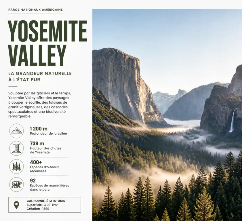 Vue panoramique de la vallée de Yosemite lors d'un road trip de 15 jours en Californie