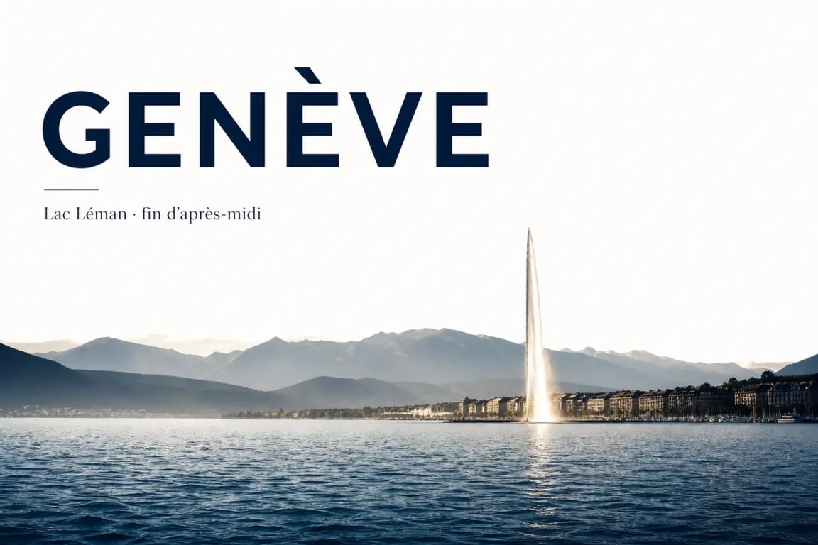 Vue du lac Léman à Genève pour un carnet de voyage suisse